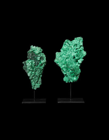 A GROUP OF TWO NATURAL MALACHITE SPECIMENS - photo 1