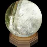 GREEN AND ROSE CHLORITE CRYSTALS IN A CLEAR QUARTZ SPHERE - photo 3
