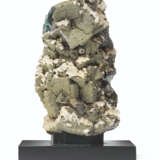 AN UPRIGHT SPECIMEN OF FLUORITE AND PYRITE - photo 2