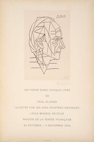 Pablo Picasso. Pablo Picasso (Malaga 1881 - Mougins 1973): Un poème dans chaque livre de Paul Eluard 1956 - photo 1