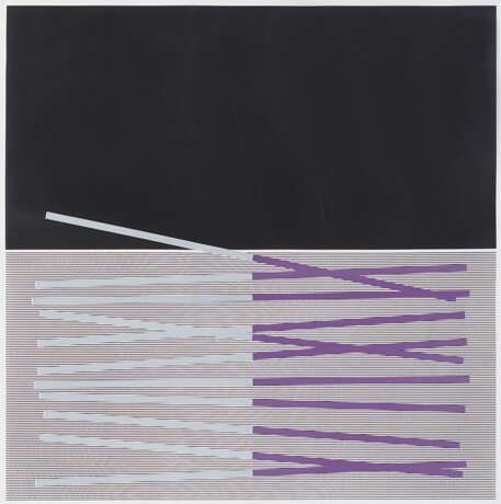 Jesus Rafael Soto. Jesus Rafael Soto (Bolivar 1923 - Parigi 2005): Variation en noir violet et bleu 1970 circa - photo 1