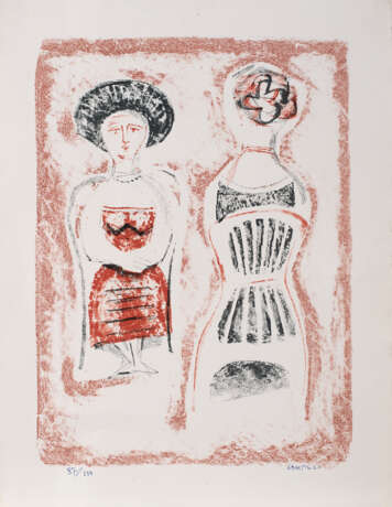 Massimo Campigli. Massimo Campigli (Berlino 1895 - St. Tropez 1971): Due donne" 1953 circa - фото 1