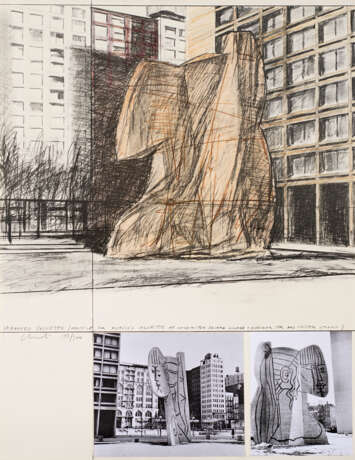 Christo. Christo (Gabrovo 1935 - New York 2020): Wrapped Sylvette - Project for Picasso's Sylvette at Washington Square Village, New York 1973-1974 - Foto 1