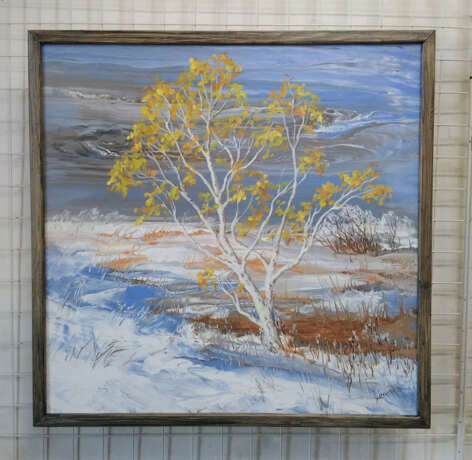 Встреча с зимой Canvas on the subframe живопись акрил Contemporary art Landscape painting Russia 2020 - photo 2