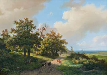 Weite Landschaft mit rastenden Hirten. Marinus Adrianus Koekkoek