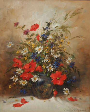 Nicole Parisini: Blumenarrangement in Vase. - Foto 1