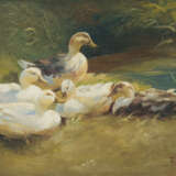 Fünf Enten am Ufer. Franz Grässel - photo 1
