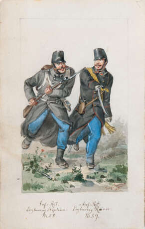 Paar Gegenstücke: Infanteristen und Generäle in Uniform. Franz Skarbina - фото 1