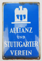 Emailieschild Allianz und Stuttgarter Verein.