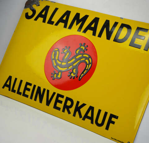 Emailleschild Salamander Alleinverkauf. - photo 2