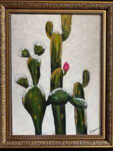 Peinture à l'huile "Cactus"