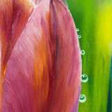 Painting “Oil painting Tulip”, Canvas on cardboard, Oil paint, Photorealism, Landscape painting, Russia, 2021 - photo 4