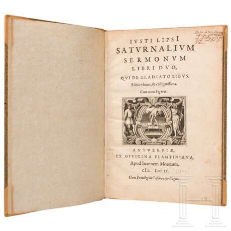 Iustus Lipsius, "Saturnalium Sermonum Libri Duo, Qui de Gladiatoribus", Antwerpen, 1604 - Foto 1