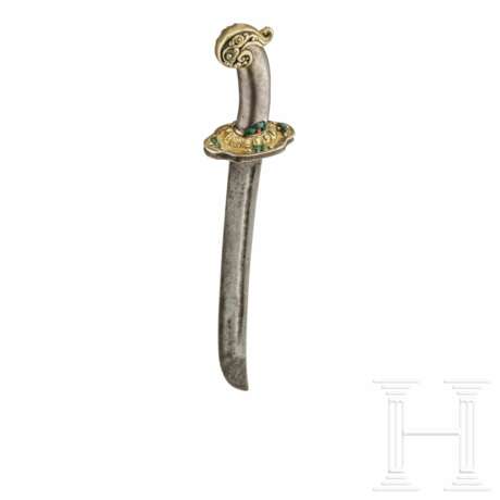 Silbermontiertes, steinbesetztes und teilvergoldetes Kurzschwert, Tibet, 20. Jahrhundert - Foto 3