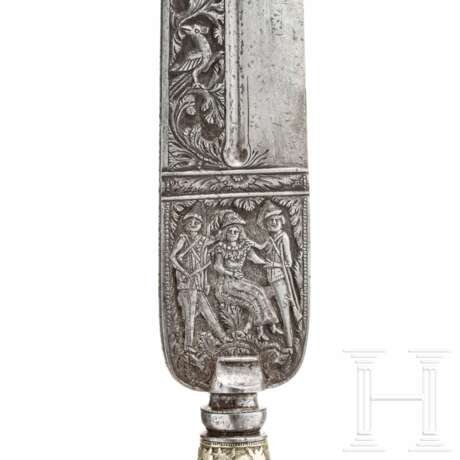 Großes Messer mit Eisenschnittdekor, Ligurien, um 1800 - photo 3