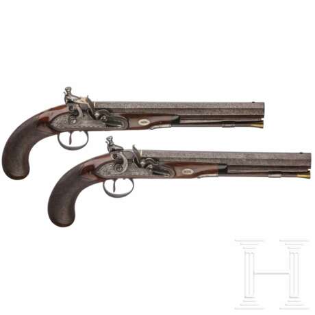 Ein Paar Steinschloss-Duellpistolen, Edward Patrick, Liverpool, um 1810 - фото 2