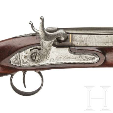 Ein Paar Perkussionspistolen mit Springbajonetten, Antonio Vianna, Porto, um 1820 - Foto 4