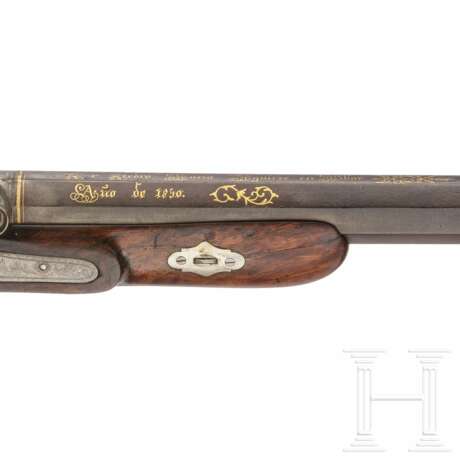 Ein Paar Perkussionspistolen im Kasten, Pedro Maria Aguirre, Eibar, datiert 1850 - Foto 7