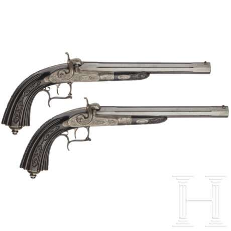 Ein Paar Stiftfeuerpistolen im Kasten, Jansen in Brüssel, um 1865 - photo 5