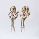 Paar Vintage Gold-Ohrhänger mit kleinen Diamanten - photo 1