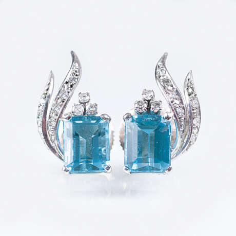 Paar Aquamarin-Diamant-Ohrringe - photo 1