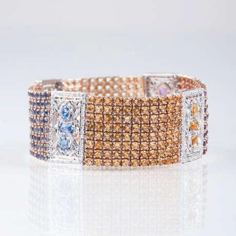 Farbfeines Edelstein-Armband mit Diamant-Besatz - photo 2