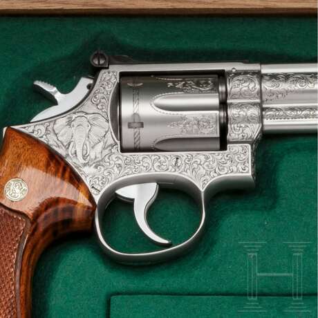 Smith & Wesson Modell 66-1, "The .357 Combat Magnum Stainless", graviert, in Kassette - фото 3
