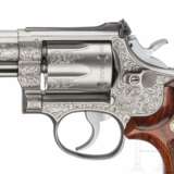 Smith & Wesson Modell 66-1, "The .357 Combat Magnum Stainless", graviert, in Kassette - Foto 4