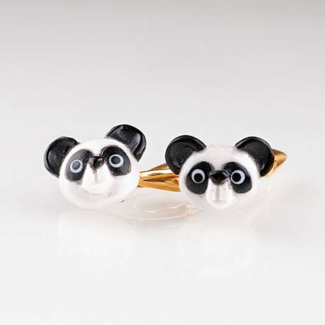 Paar seltener Manschettenknöpfe 'Pandabär' - фото 1