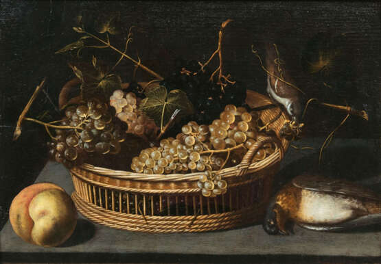 Stilleben mit Trauben, Pfirsich und Vögeln. Franz Godin, gen. Francesco Codino - photo 1