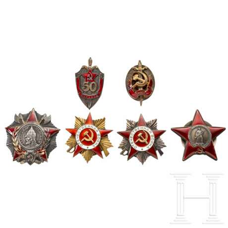 Paradejacke eines Oberstleutnants der sowjetischen Miliz mit neun Auszeichnungen, um 1950-70 - Foto 8