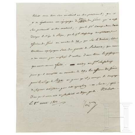Napoleon I. – eigenhändig signierter Brief, Vitebsk, 1.8.1812 - фото 2