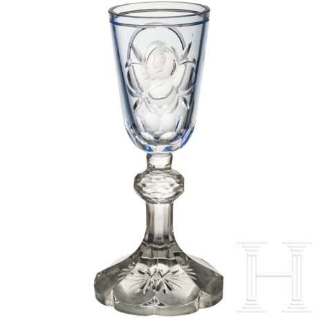 Kaiser Franz Joseph I. von Österreich – großer Kristallglas-Pokal mit geschnittenem Portrait - фото 2