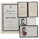 Kaiserin Elisabeth von Österreich - Sterbekärtchen, Programm zur Leichenfeier am 17. September 1898 sowie zwei Trauerpostkarten - фото 1