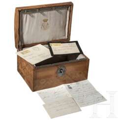 Archiduchesse Marie Valérie d&#39;Autriche - lettre manuscrite, trois enveloppes et boîte aux lettres personnelle