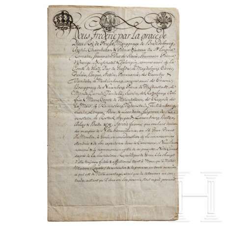 König Friedrich II. - Patent für den Konsul in Genua, datiert 1764 - Foto 2