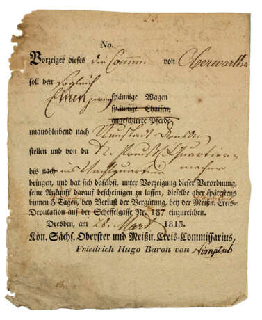 Document de la Campagne de 1813. - фото 1