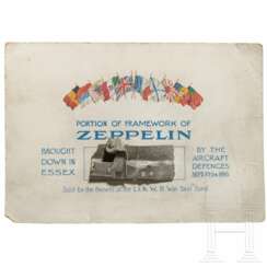 Fragment des Gerippes des 1916 über Essex/England abgeschossenen deutschen Zeppelins "L 33"