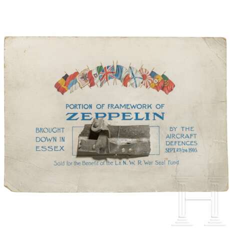 Fragment des Gerippes des 1916 über Essex/England abgeschossenen deutschen Zeppelins "L 33" - Foto 1