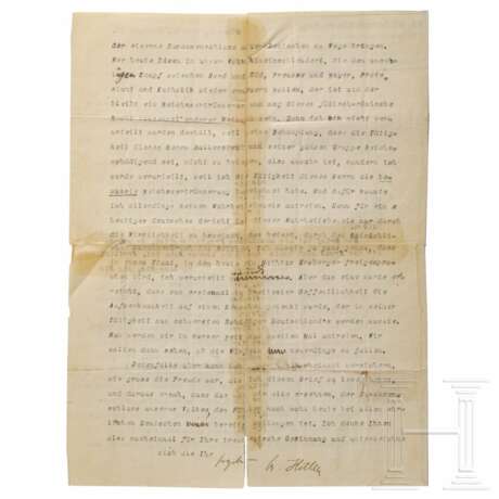 Adolf Hitler – signierter Brief vom 18. Februar 1921 über seine Rivalität mit dem Gründer des Bayernbundes Otto Ballerstedt - фото 1