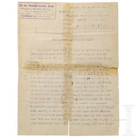 Adolf Hitler – signierter Brief vom 18. Februar 1921 über seine Rivalität mit dem Gründer des Bayernbundes Otto Ballerstedt - photo 2