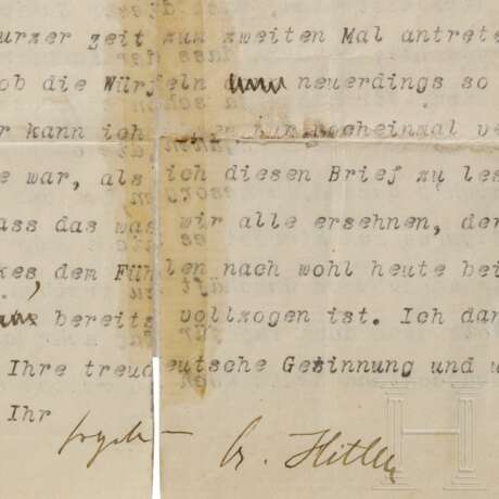 Adolf Hitler – signierter Brief vom 18. Februar 1921 über seine Rivalität mit dem Gründer des Bayernbundes Otto Ballerstedt - photo 3