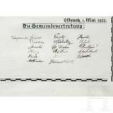 Adolf Hitler – Ehrenbürgerbrief der Gemeinde Ostrach (Hohenzollern) - photo 2