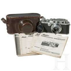 Leica IIIb von 1938 mit Tasche und Gebrauchsanleitung