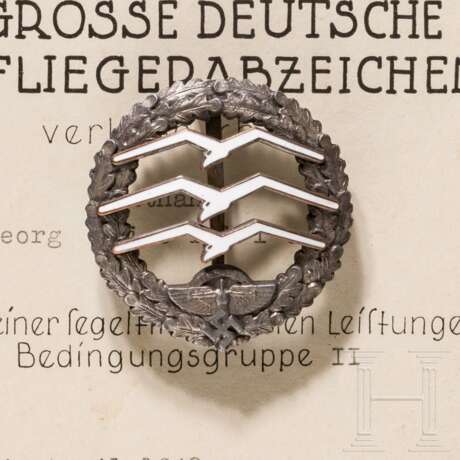 Nachlass eines Segelfliegers – Großes Deutsches Segelfliegerabzeichen mit Urkunde - фото 2