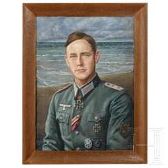 Portraitgemälde des Ritterkreuzträgers Hauptmann Max-Eugen Petereit