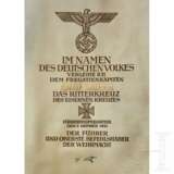 Fregattenkapitan Enzo Grossi – Verleihungsurkunde mit Mappe zum Ritterkreuz des Eisernen Kreuzes 1939 - фото 6