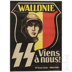 Belgisches Werbeplakat für die SS-Panzerdivision "Wallonie"