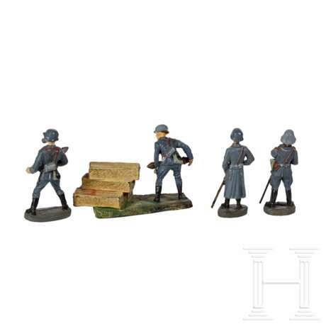Hausser-Elastolin – 15 Flaksoldaten für Geschütze mit Offizieren und Geschosskorbgruppe - photo 4