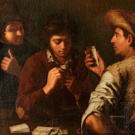 Ein Paar altmeisterliche Gemälde - Die Falschspieler, Italien, 17. Jahrhundert - photo 3